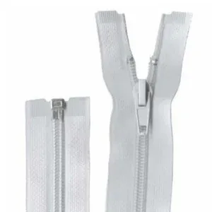 30" / 75cm Open End Craft Zip - White