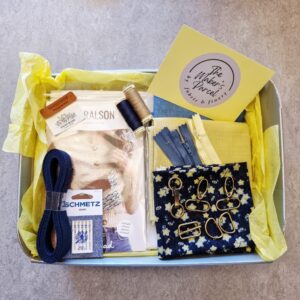 Haralson bag pattern by Noodle Head in Blue and Green Japanese Theme "Maker's Parcel" GIFT HAMPER - incl. personalized, handwritten greeting card