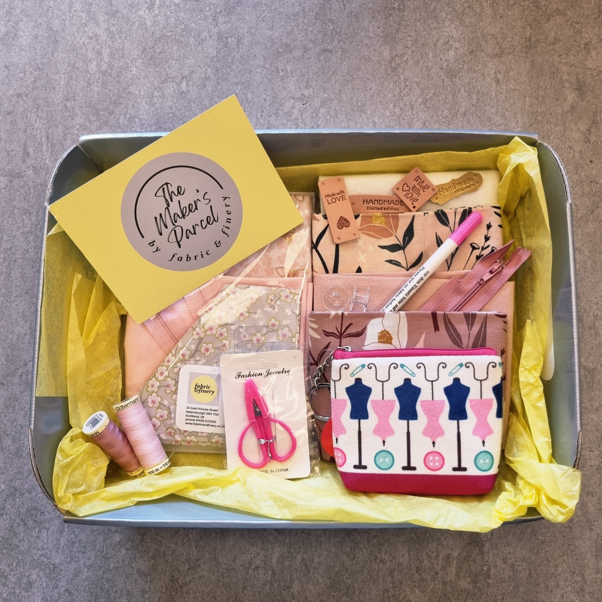 Blushing Pink "Maker's Parcel" GIFT HAMPER - incl. personalized, handwritten greeting card