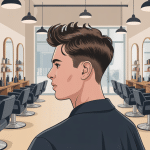 Homme stylisé coupe mulet homme 2024 moderne en salon contemporain