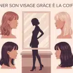 Coiffures qui affinent le visage, illustration moderne