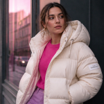 Doudoune veste épaisse ivoire femme mode hiver