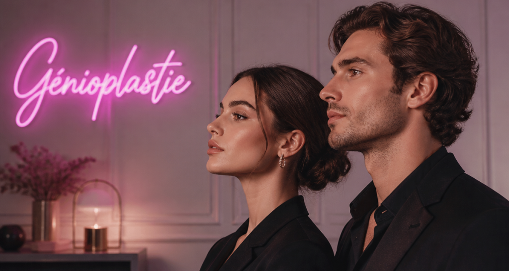 génioplastie avant après homme femme profil