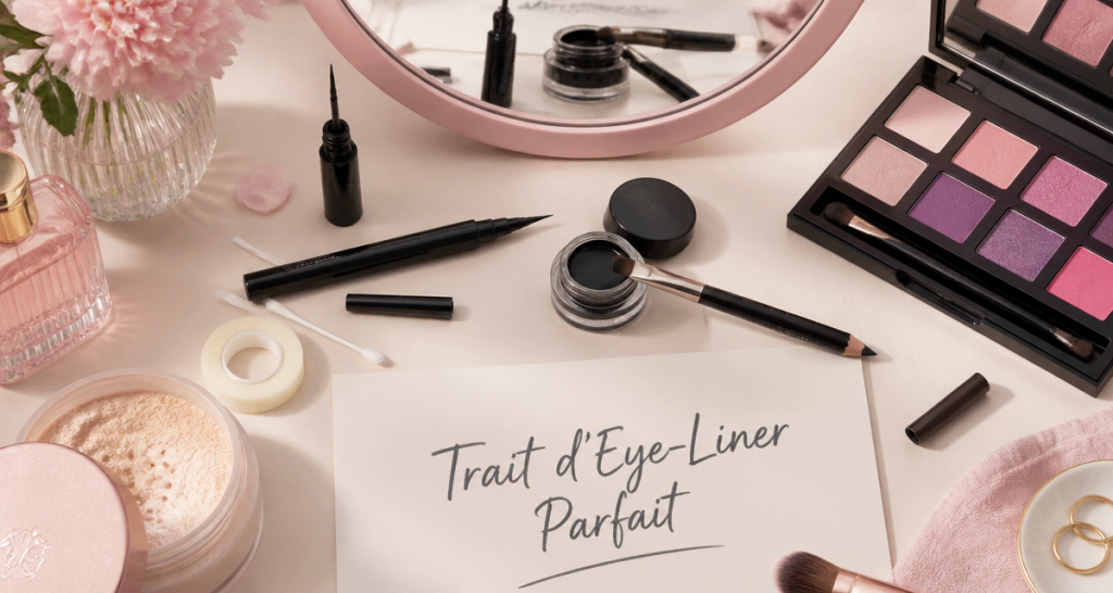 eye liner comment le mettre sur coiffeuse avec différents produits