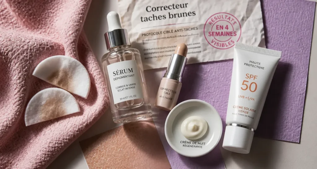 Meilleur correcteur tache brune : sérum dépigmentant, stick correcteur et SPF, application sans erreurs