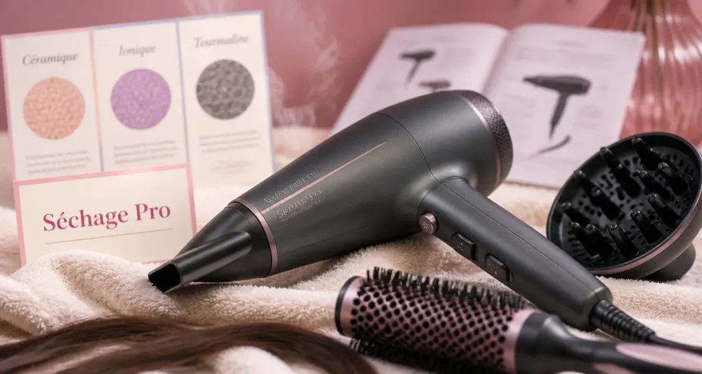 Meilleur sèche cheveux professionnel : embout concentrateur et protection des cheveux