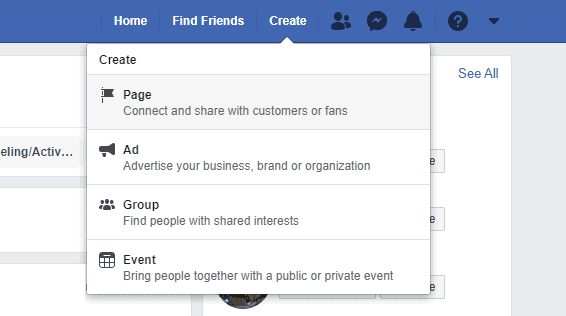 Go to Facebook Pages or click on โCreateโ -> โPageโ