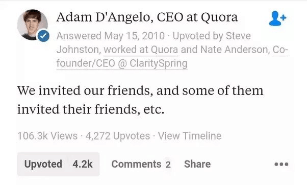 Quora’s network