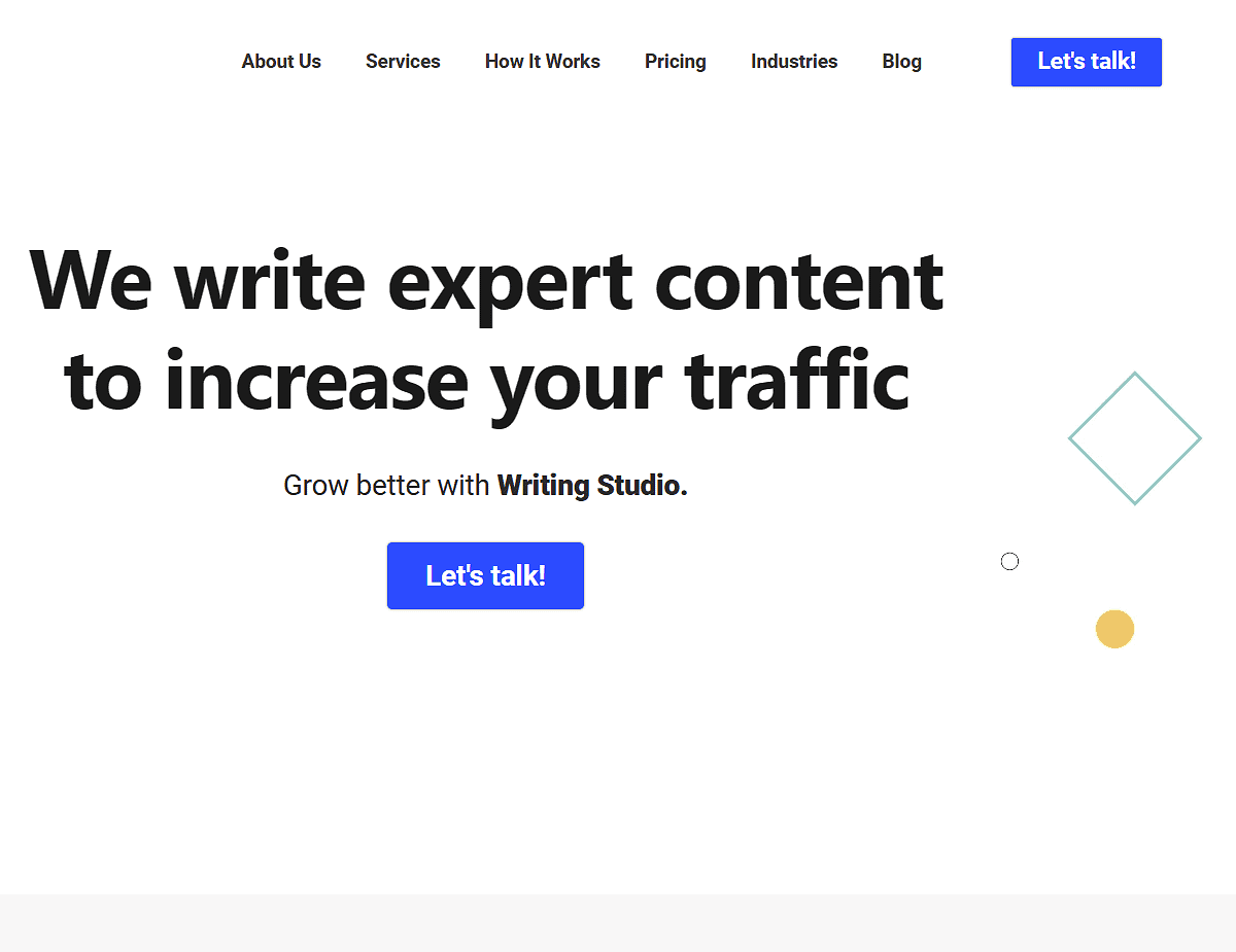 Writing Studio industry expertise copywriting platform