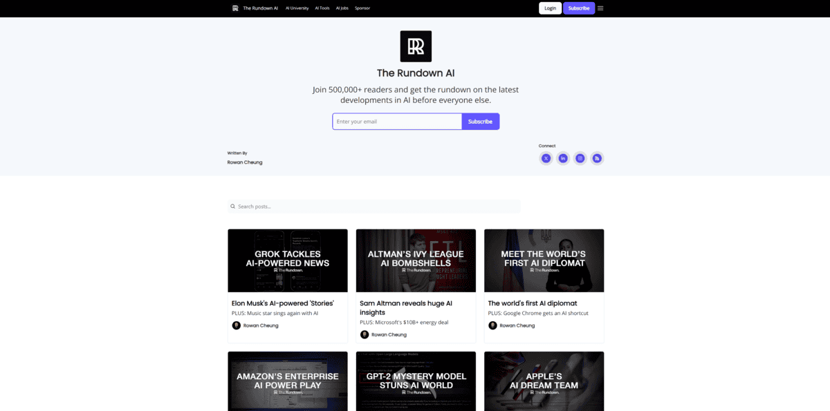 The Rundown AI newsletter