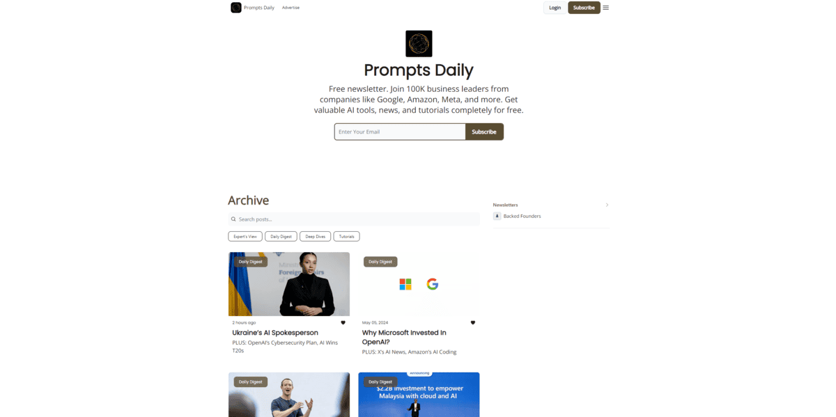 Prompts Daily AI newsletter
