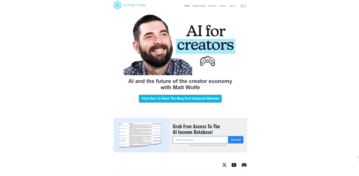 Future Tools AI newsletter