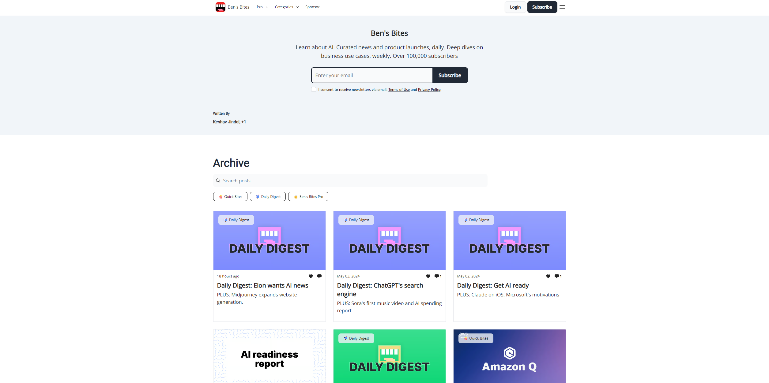 Ben's Bites AI newsletter