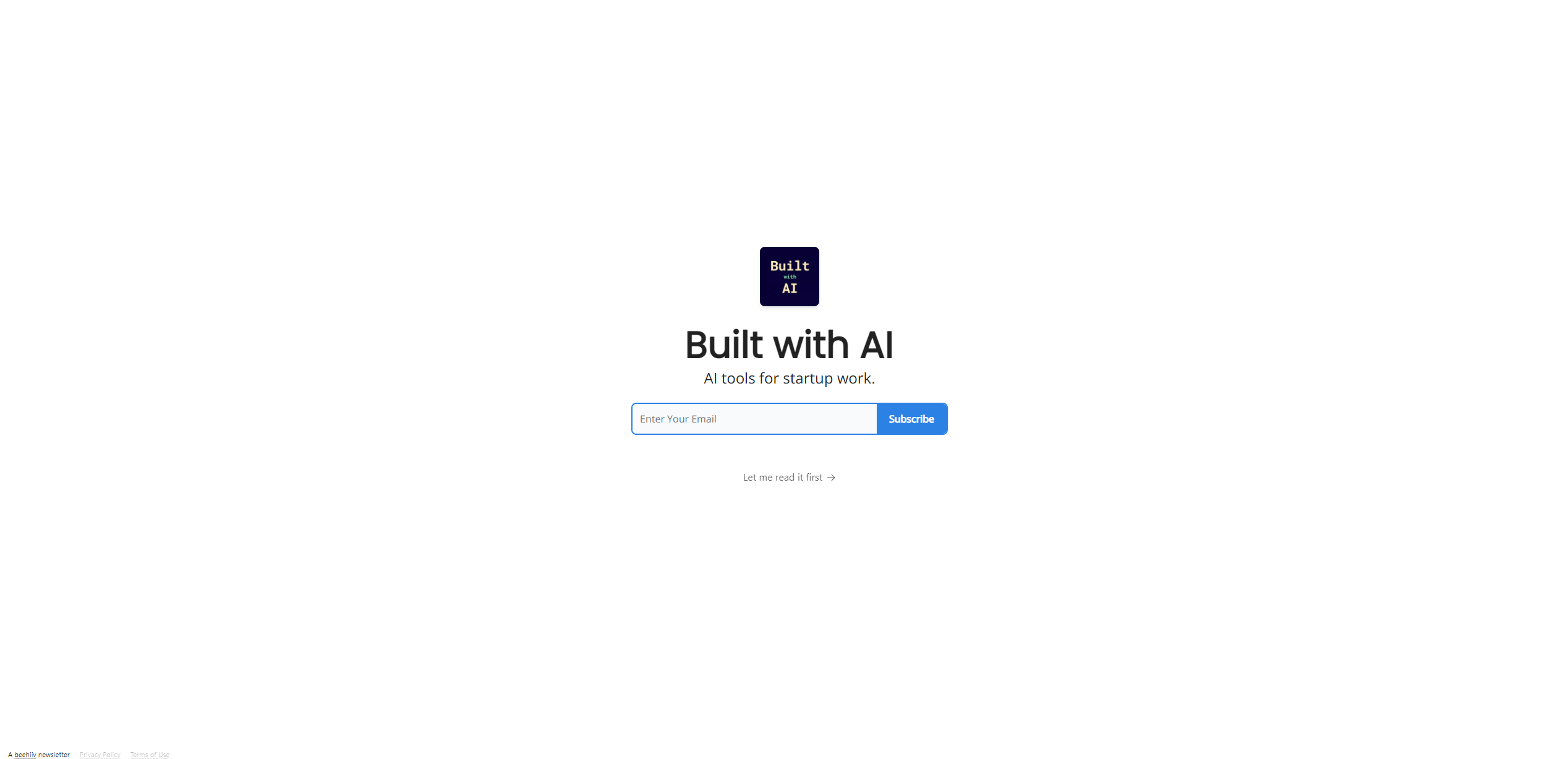 Built with AI newsletter