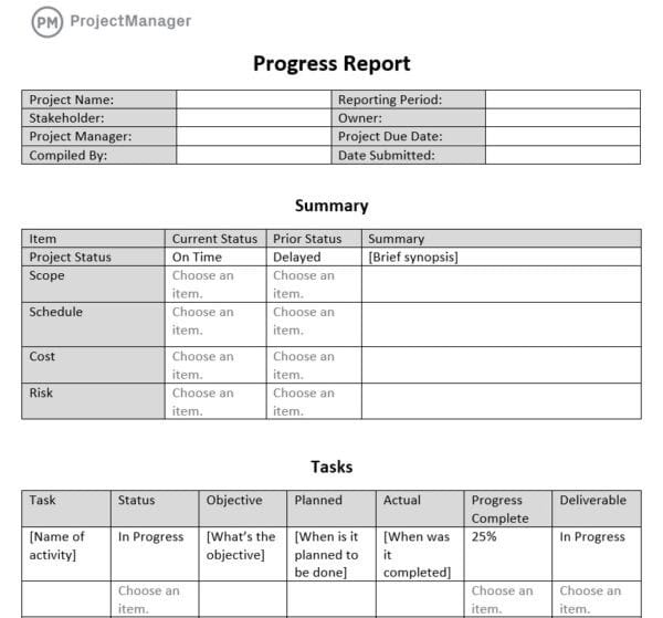 Progress reports