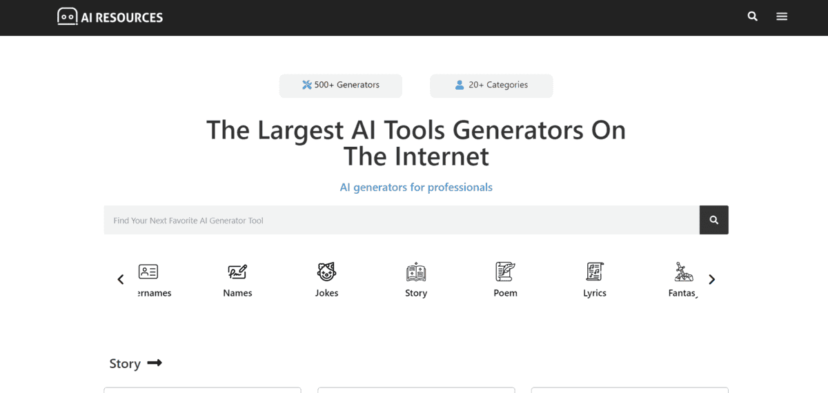 Airesources.io AI Story Generator