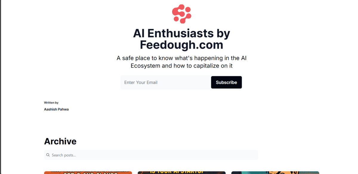 AI Enthusiasts by Feedough newsletter