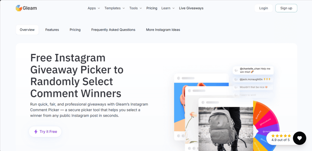 instagram giveaway picker