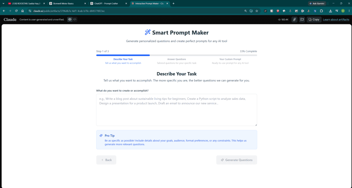 Interactive Prompt Maker