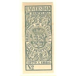 Derechos de Matrícula. Universidad de Barcelona 1879-80