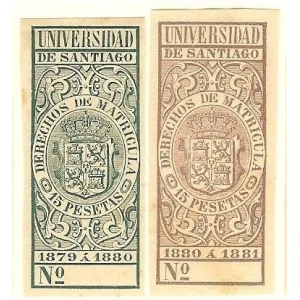 Derechos de Matricula. Universidad de Santiago 1879-81