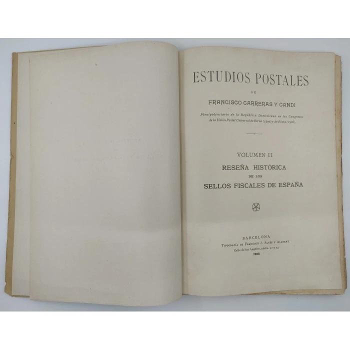 Estudios Postales Volumen I y II "Disquisiciones Filatélicas... Sellos Fiscales...". Francisco Carreras y Candi. MUY RAROS – imagen 10