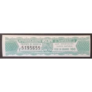 Precinta 100 gr. de Café Importación Tueste Natural 1958