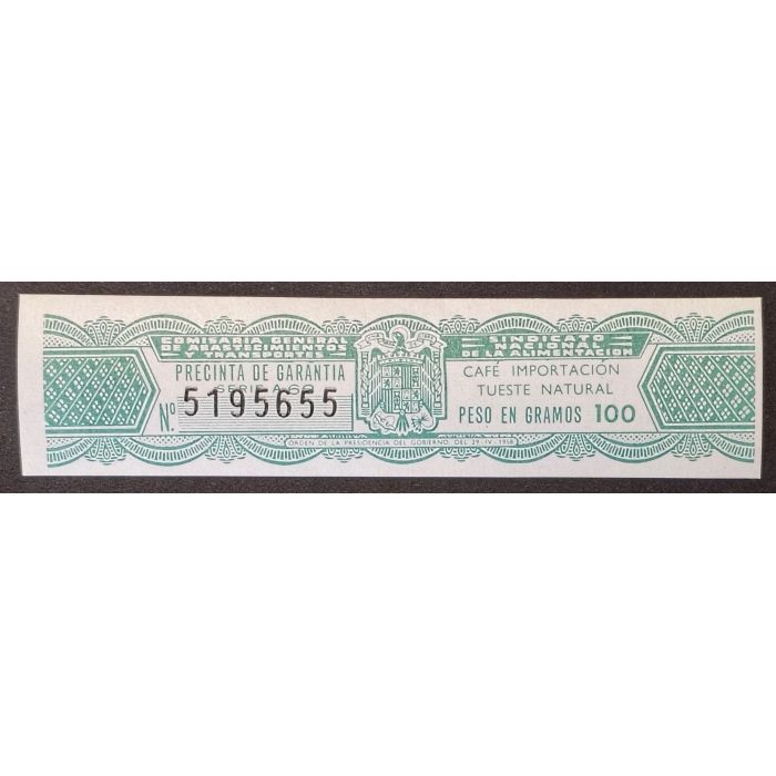 Precinta 100 gr. de Café Importación Tueste Natural 1958