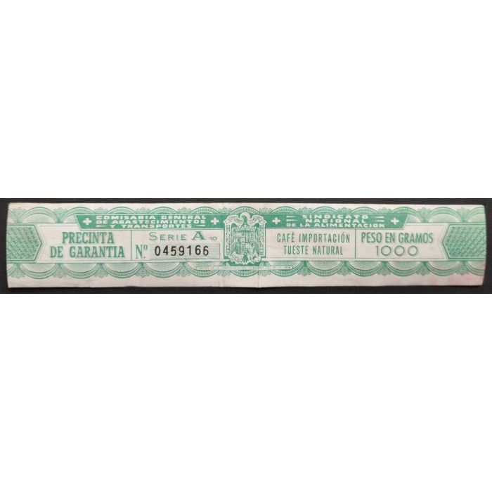 Precinta 1000 gr. de Café Importación Tueste Natural 1958. Completa