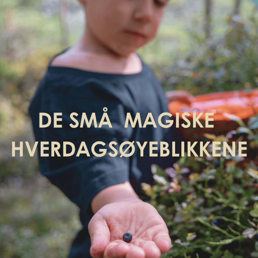 Gutt med blåbær på tur