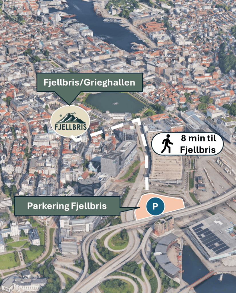 Egen parkering for Fjellbris lørdag 25. april