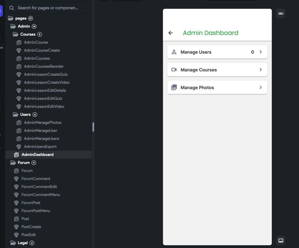Golf Ground Up Admin Dashboard