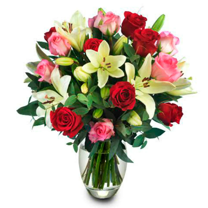Florero-Lirios-y-Rosas_Flores Cali es Cali