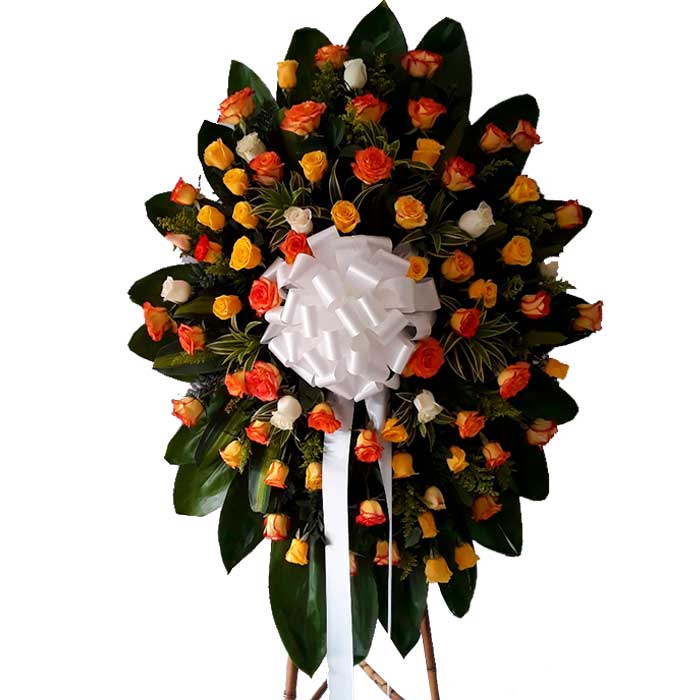 arreglo floral sobrio para funeral en Cali