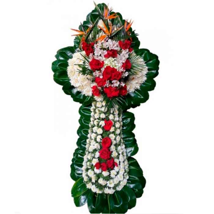 Corona-Cruz-Fúnebre-Roja-con-blanco_floristerias-en-cali