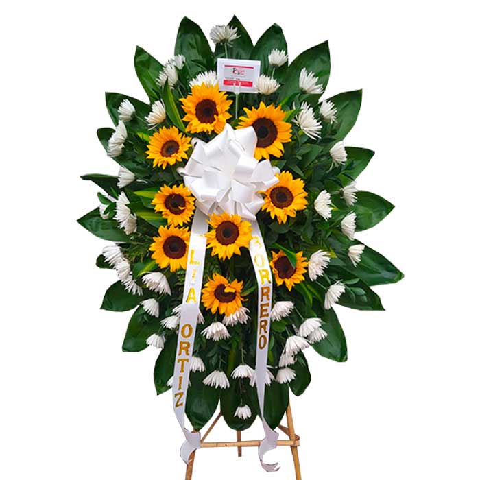 arreglo floral sobrio para funeral en Cali