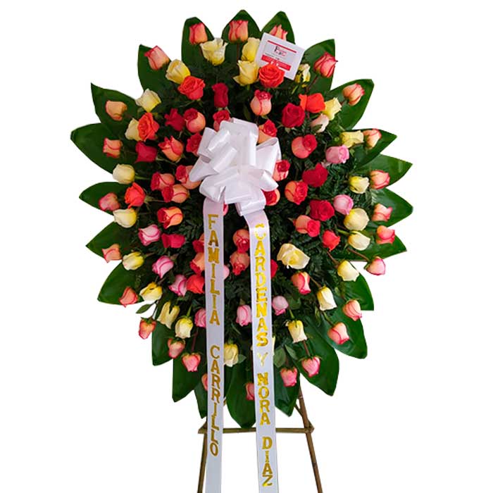 Corona-Funebre-Rosas-de-Colores_Floristeria-En-Cali