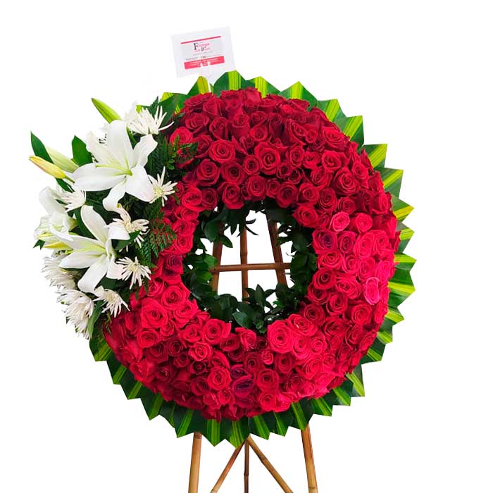 arreglo floral sobrio para funeral en Cali