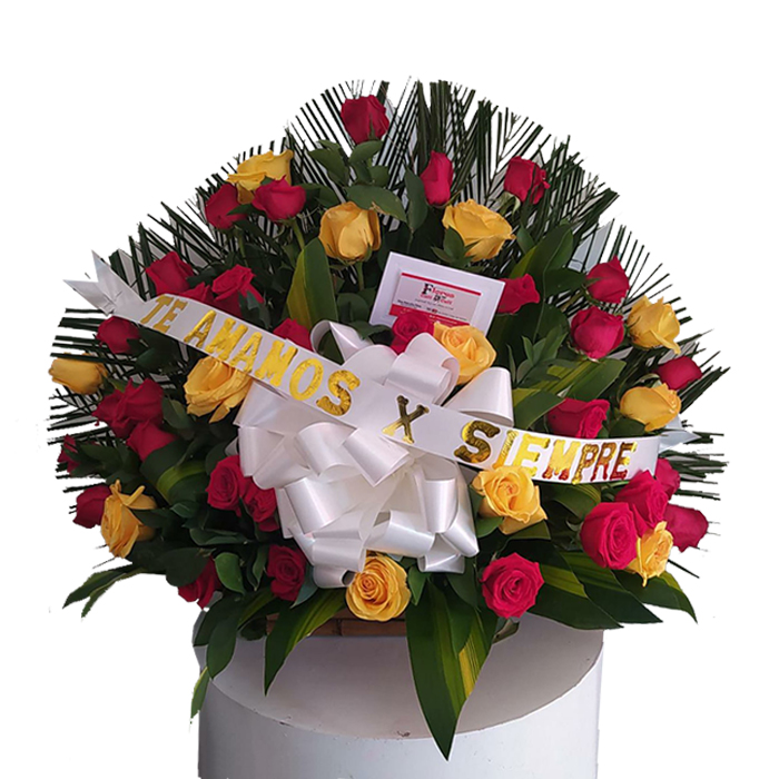 Ramo funebre Rojo Con Amarillo_Floristerias en cali