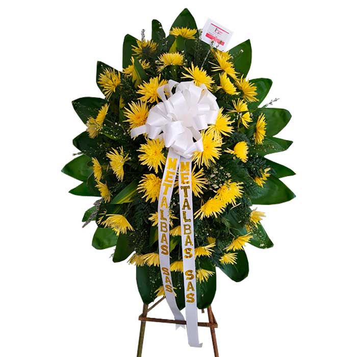 arreglo floral sobrio para funeral en Cali