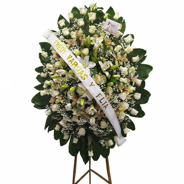 Corona-Funebre-con-Orquidea-Cymbidium-Floristeria-en-Cali