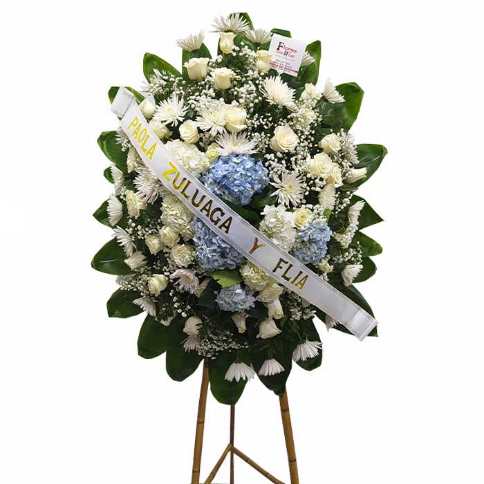 arreglo floral sobrio para funeral en Cali