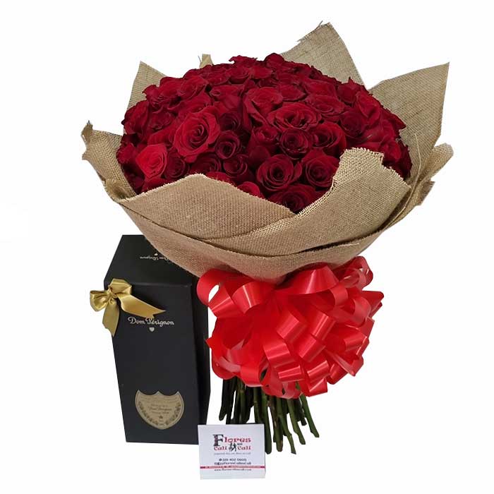Don-perignon-Con-Rosas-floristeria-en-cali