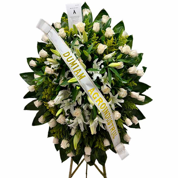 Corona-Funebre-Blanca-con-Lirios-Blancos-en-Cali