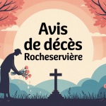 avis de décès rocheservière illustration stèle fleurs