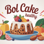 illustration bol cake healthy avec fruits et flocons