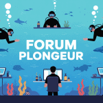 Illustration vectorielle forum plongeur