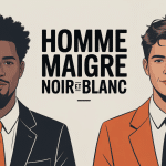 illustration homme maigre noir vs blanc côte à côte