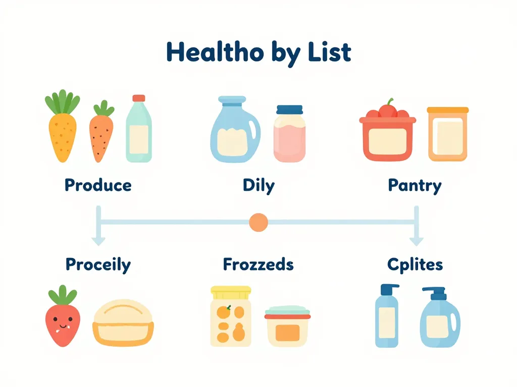 diagramme organisation liste de courses healthy efficace