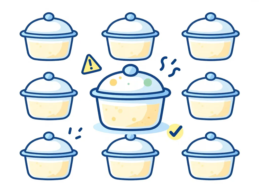 signes visuels fromage blanc périmé pas ouvert à inspecter